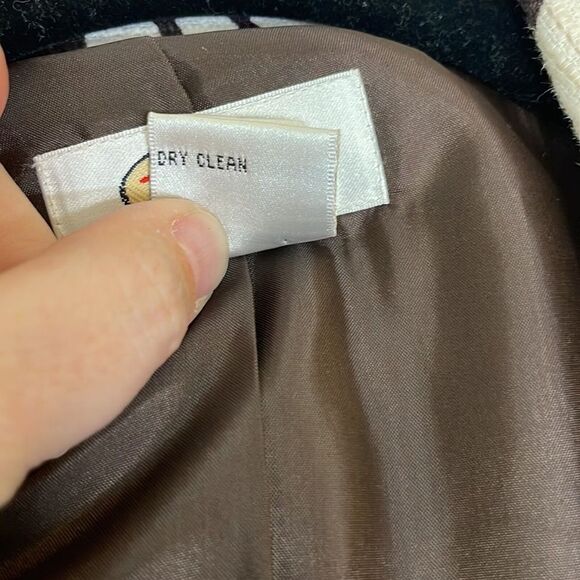 Talbots Woman Floral Jacquard Blazer 12W Brown Cream Cotton Linen Jacket - Picture 10 of 10